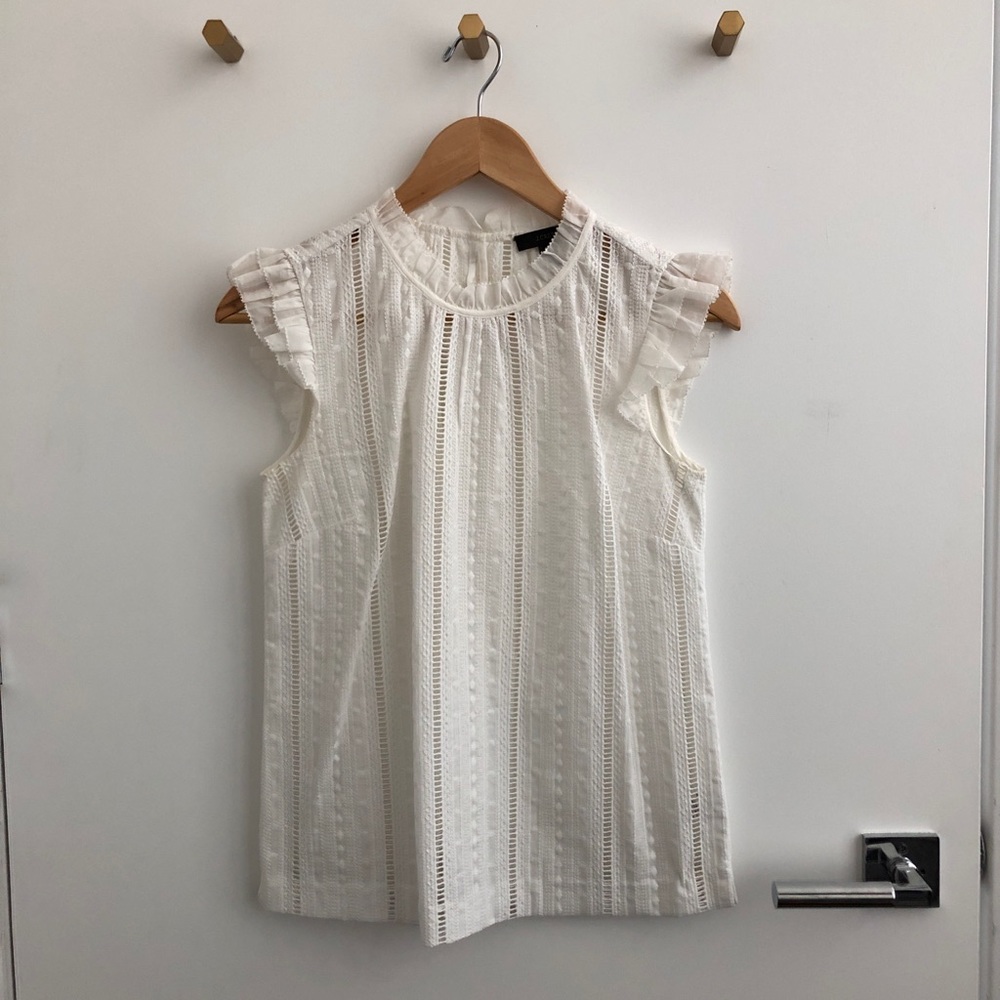 Sheer White Jcrew Top